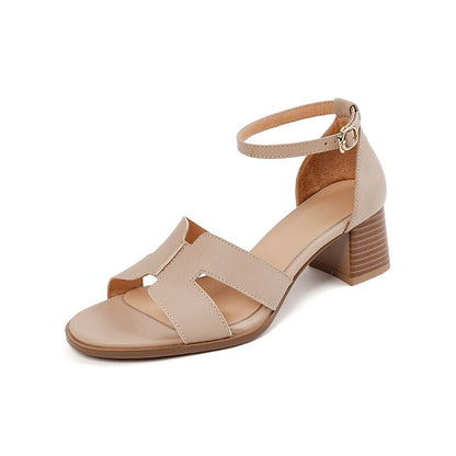 Antmvs  new Women sandals natural leather 22-25cm soft sheepskin+pigskin full leather ankle buckle sandals women summer shoes