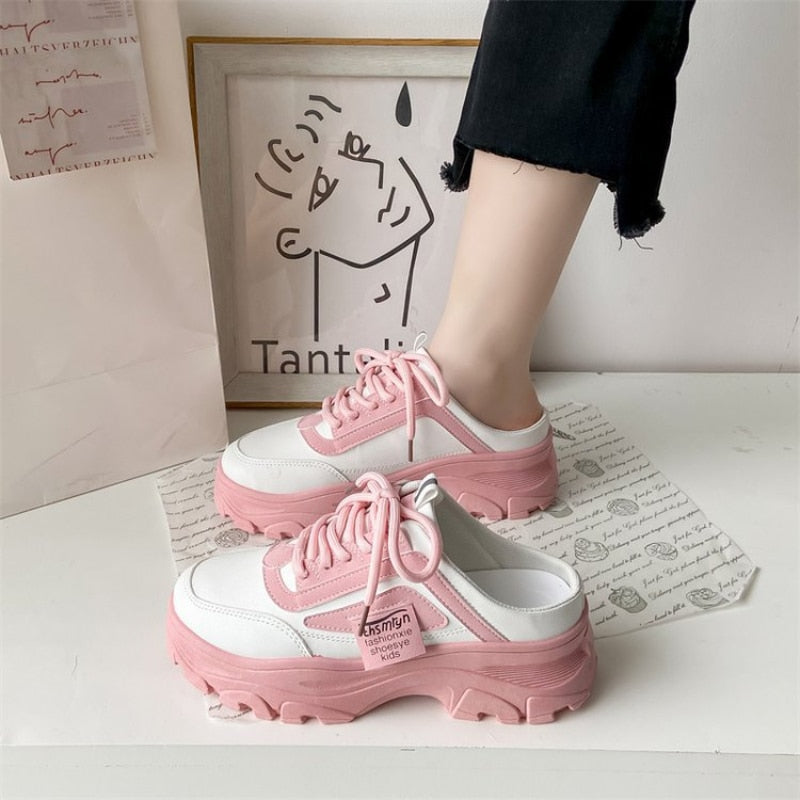 Antmvs Women Shoes New No Heel Daily Casual Shoes Non-slip Lace Up Female Platform Shoes Plus Size Sneakers Women Zapatillas Mujer