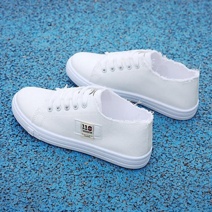 Antmvs Women Casual Shoes New Spring Women Shoes Fashion Embroidered White Sneakers Breathable Flower Lace-Up Women Sneakers