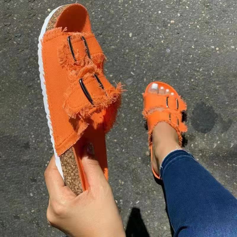 creamtopmall New Shoes Women Comfortable Sandals Ladies Slip-on Wedge Sandals Sports Beach Walk Shoes Summer Fashion Denim Casual Sandalias