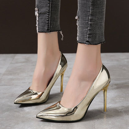 creamtopmall Women Pumps High Heels Silver   High Heels Shoes for Women Stilettos Fashion Luxury Wedding Party Shoes Big Size