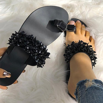 Antmvs Slippers Women Shoes Summer sandals Beach Pineapple Flat Slippers Outside Slides Zapatos De Mujer Shining Crystal Ladies Shoes