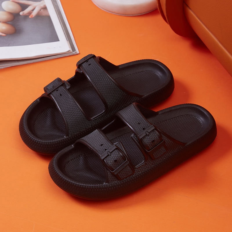 creamtopmall Fashion Buckle Thick Platform Slippers Women Home Soft Sole eva Cloud Slides Sandals Woman 2023 Summer Non Slip Beach Flip Flops