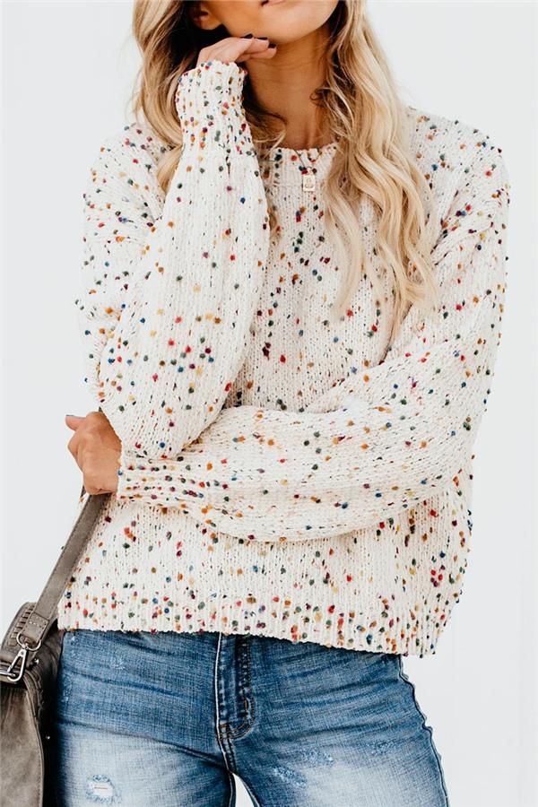 Creamtopmall Candy Dots Knitted Sweater