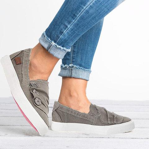 Creamtopmall Casual Button Comfy Sneaker