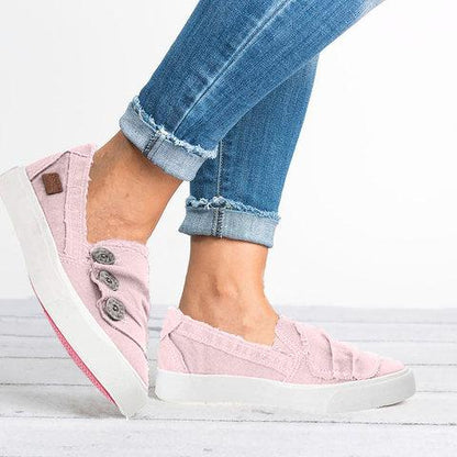 Creamtopmall Casual Button Comfy Sneaker