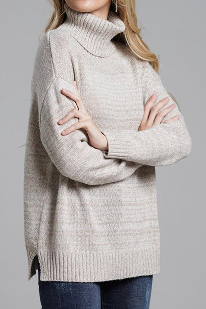 Creamtopmall Casual Knit High Neck Loose Sweater