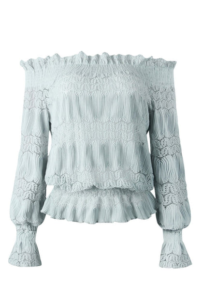 Creamtopmall Casual Off Shoulder Lace Blouse