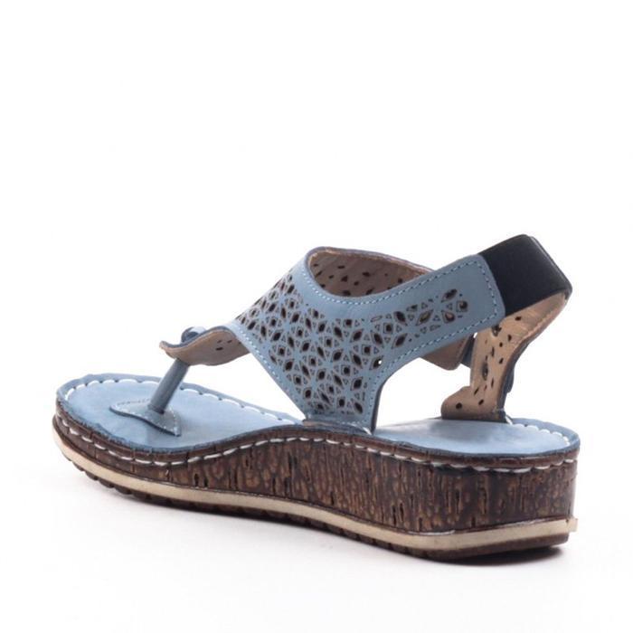 Creamtopmall Casual Summer Thong Hollow Out Slingback Wedge Sandals