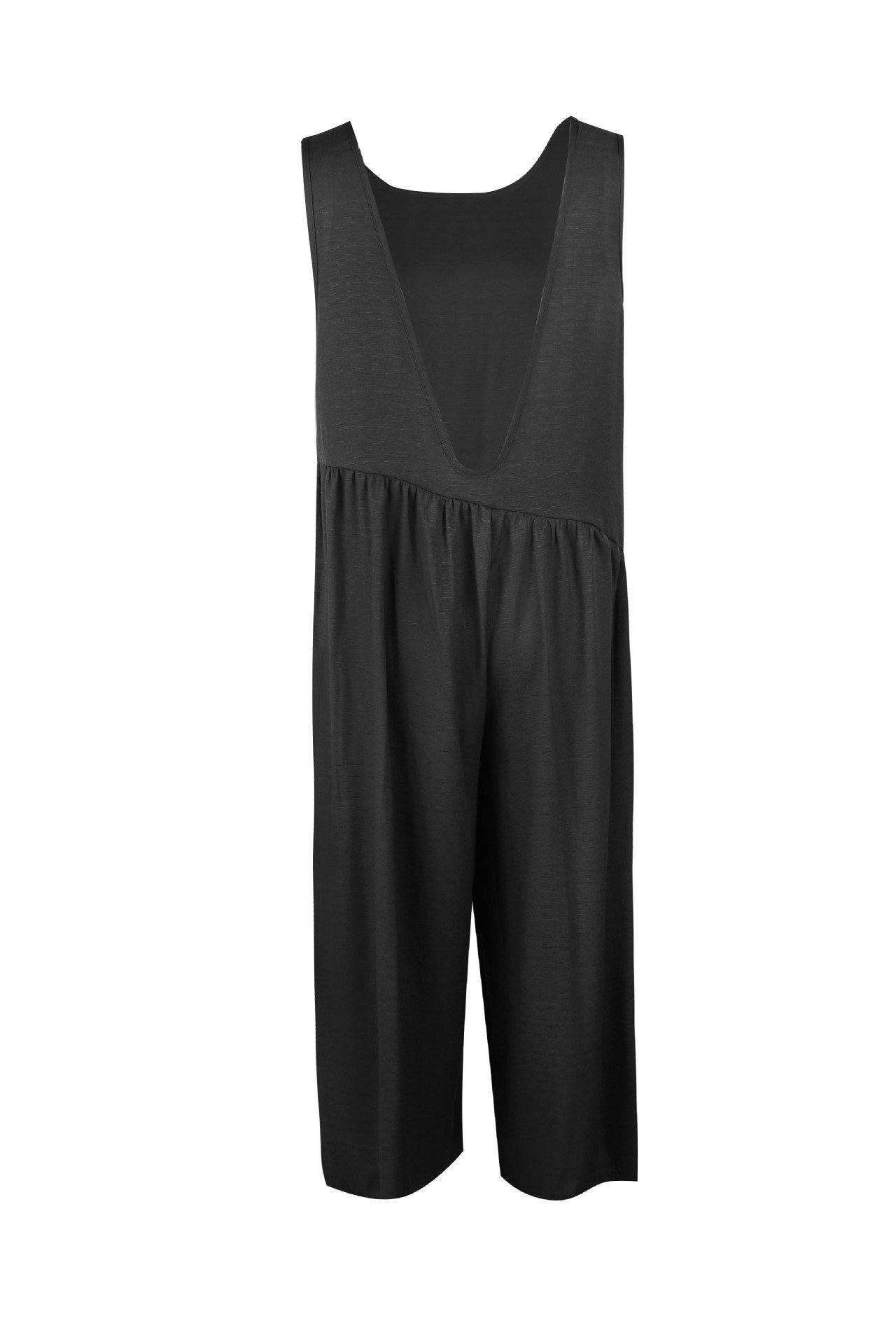 creamtopmall Casual Vest Wide Leg Jumpsuit - Armygreen