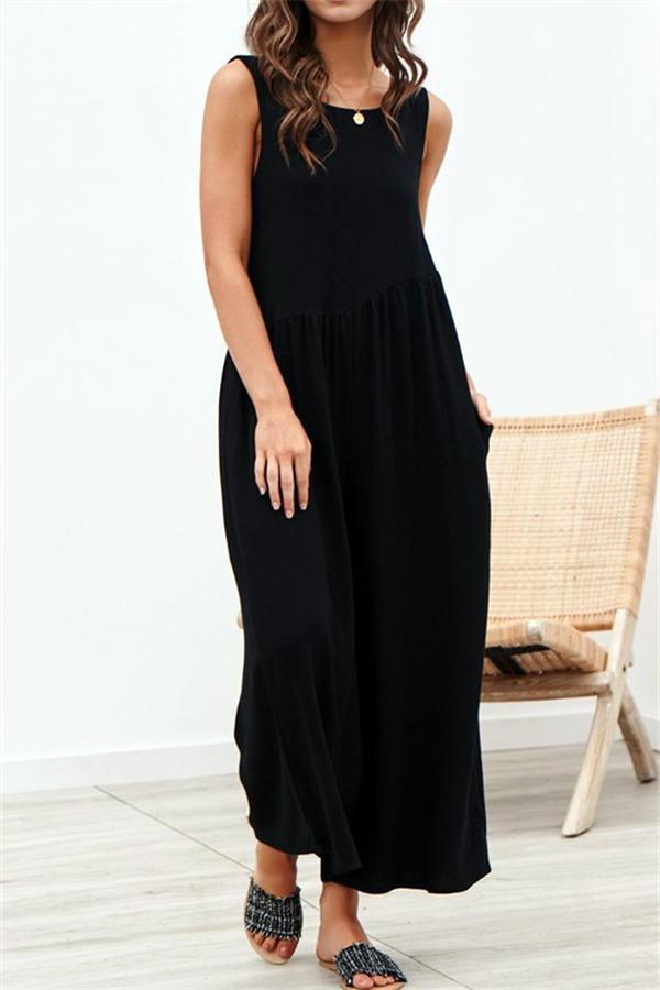 creamtopmall Casual Vest Wide Leg Jumpsuit