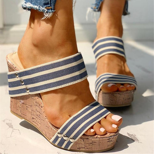 Creamtopmall Causal Ankle Strap Wedges Sandals