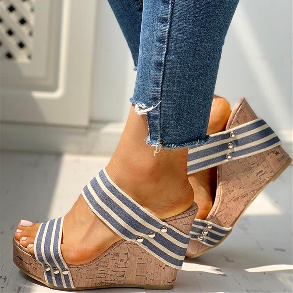 Creamtopmall Causal Ankle Strap Wedges Sandals