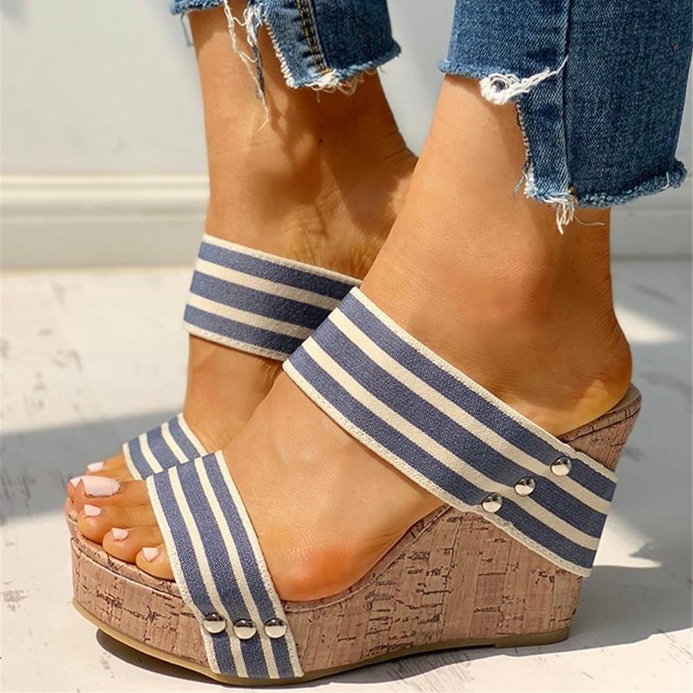 Creamtopmall Causal Ankle Strap Wedges Sandals