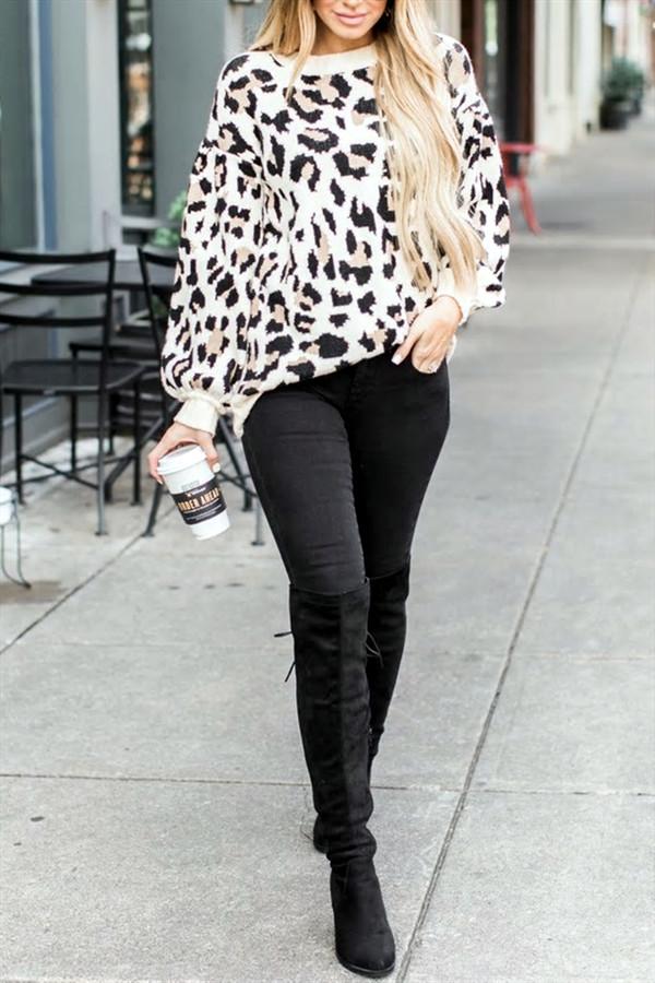 Creamtopmall Chic Leopard Pullover