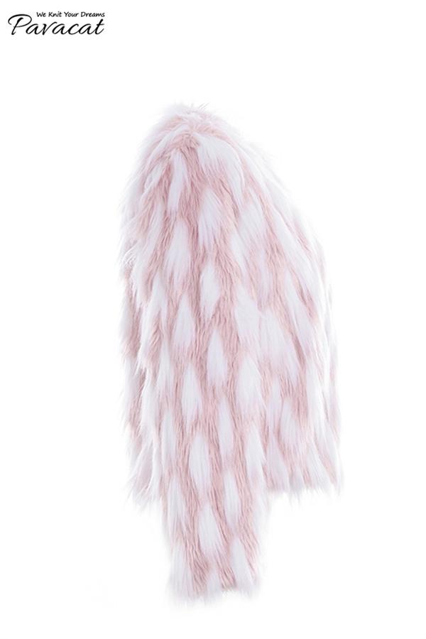 Creamtopmall Chic Pink Party Fluffy Faux Fur Coat