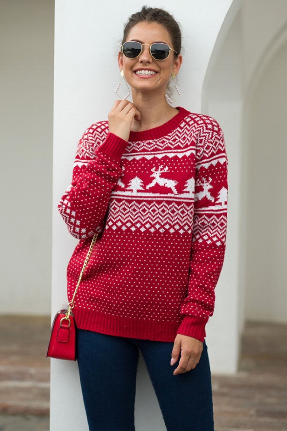 Creamtopmall Christmas Snowflake Pullover