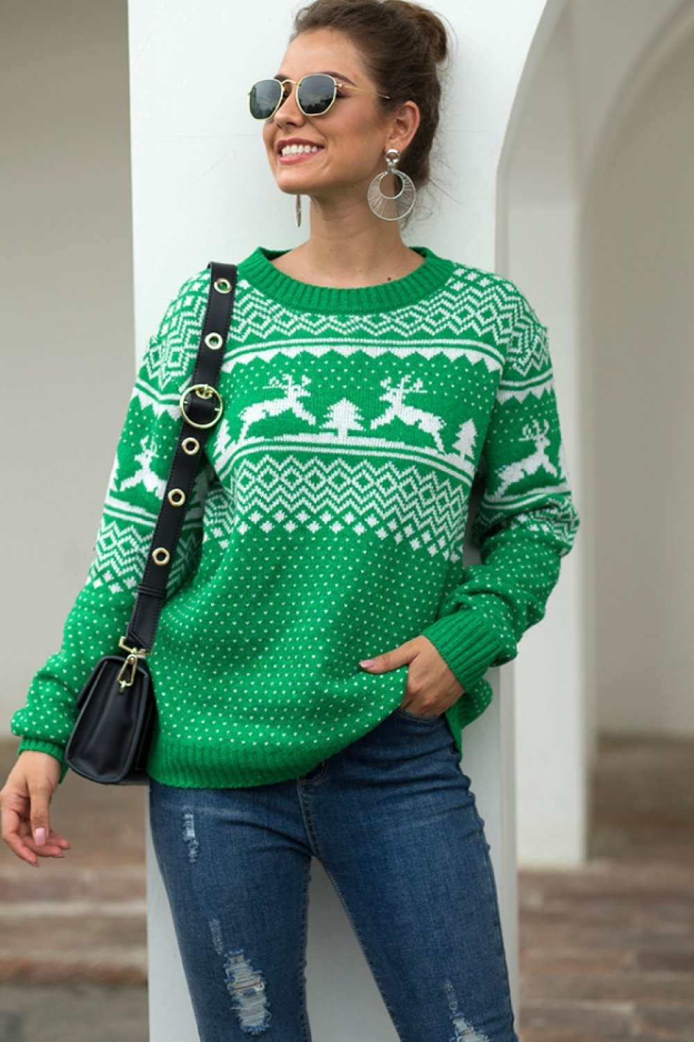 Creamtopmall Christmas Snowflake Pullover