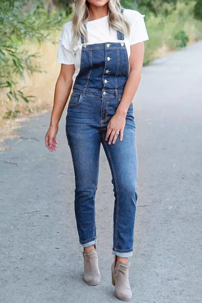 creamtopmall Denim Bib Slim Overall Romper