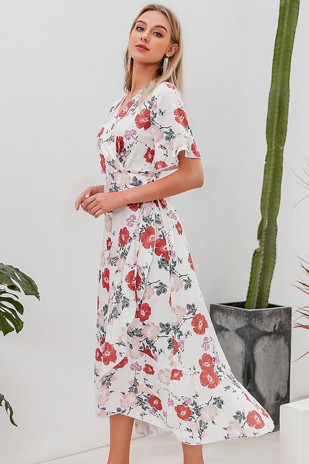 Creamtopmall Detailed Dreams Floral Dress