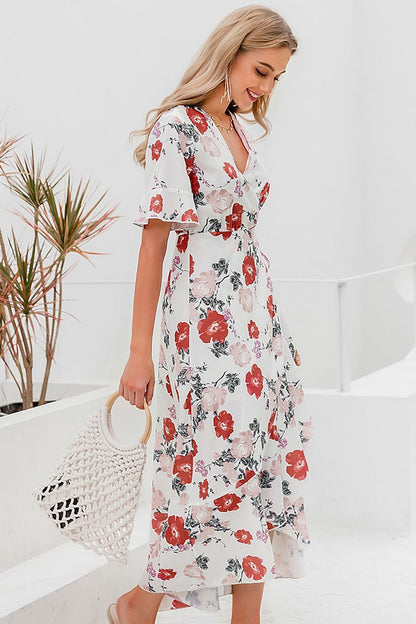 Creamtopmall Detailed Dreams Floral Dress