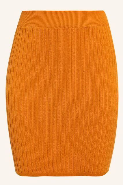 Creamtopmall Elastic Band Knitted Ribbed Straight Skirt