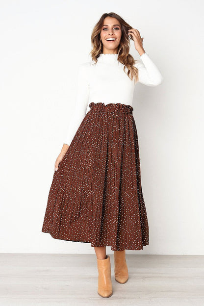 Creamtopmall Elastic High Waist Side Pockets Skirt