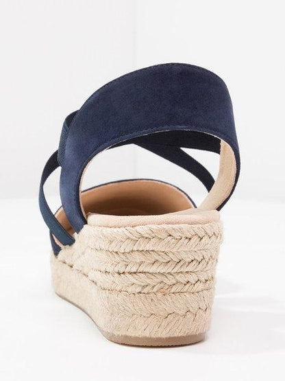 Creamtopmall Espadrille Wedge Sandals Elastic Band Slip On Sandals