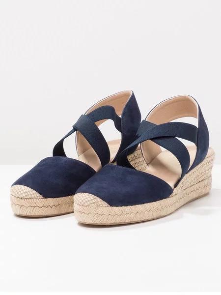 Creamtopmall Espadrille Wedge Sandals Elastic Band Slip On Sandals