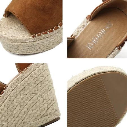 Creamtopmall Espadrilles Daily Nubuck Sandals Creepers Wedges