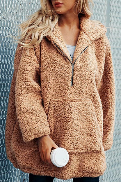 Creamtopmall Faux Lambswool Thick Hooded Teddy Coat