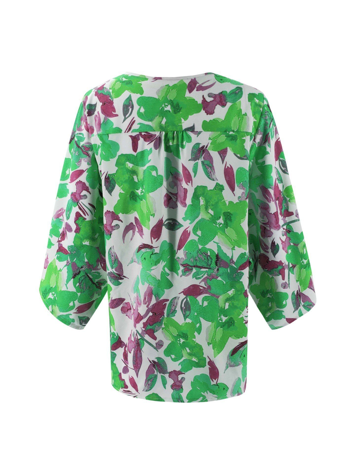 Creamtopmall Floral Batwing Sleeve Buttons Top