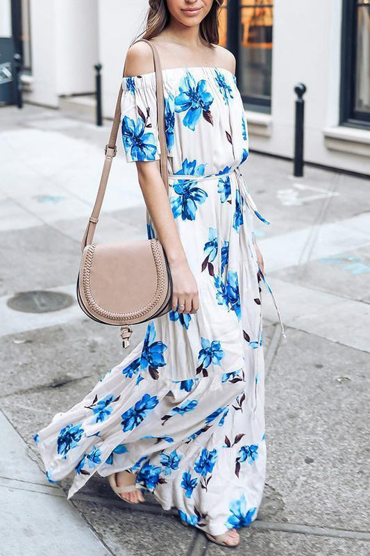 Creamtopmall Keep Swinging Deep V Floral Maxi Dress