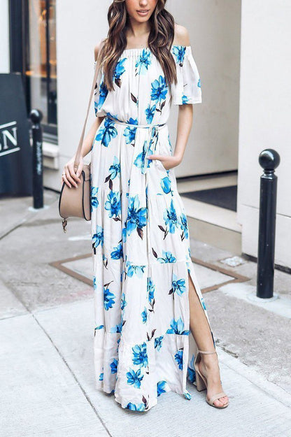 Creamtopmall Keep Swinging Deep V Floral Maxi Dress