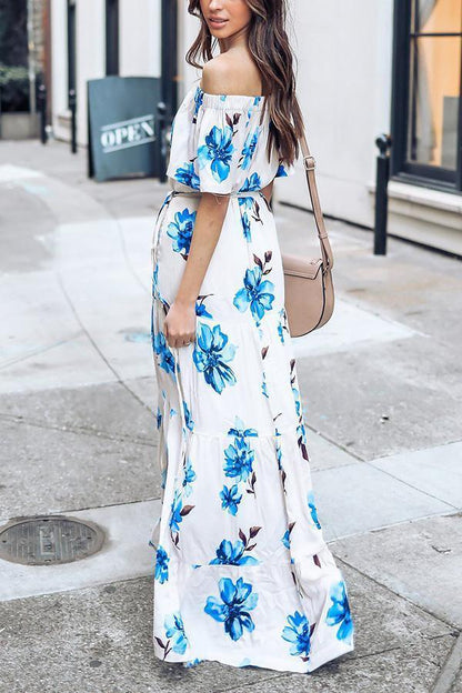 Creamtopmall Keep Swinging Deep V Floral Maxi Dress