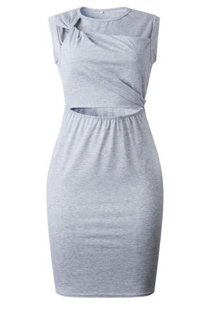 Creamtopmall Irregular Round-necked Sleeveless Dress