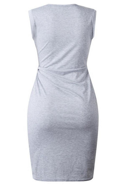 Creamtopmall Irregular Round-necked Sleeveless Dress