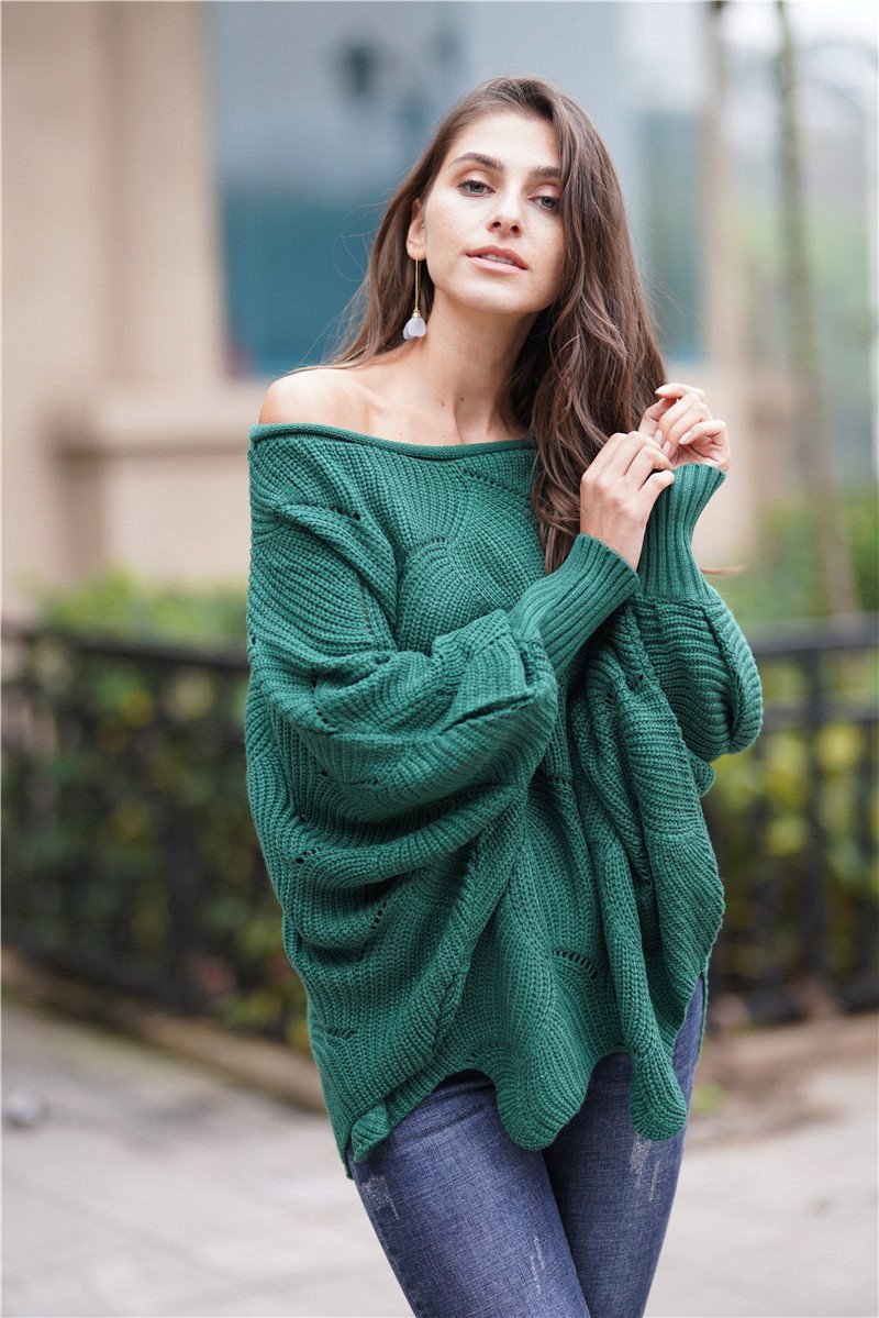 Creamtopmall It All Works Out Knit Sweater - Green