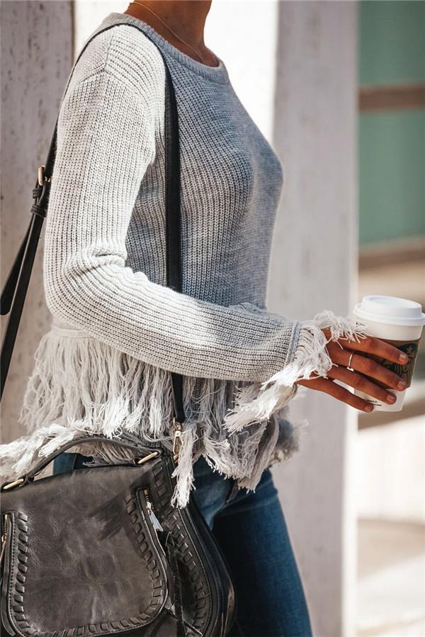 Creamtopmall Joyful Tassels Knit Sweater