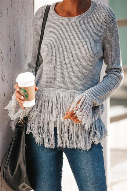 Creamtopmall Joyful Tassels Knit Sweater