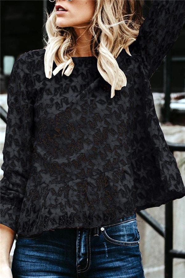 Creamtopmall Lace Hollow Out Blouse