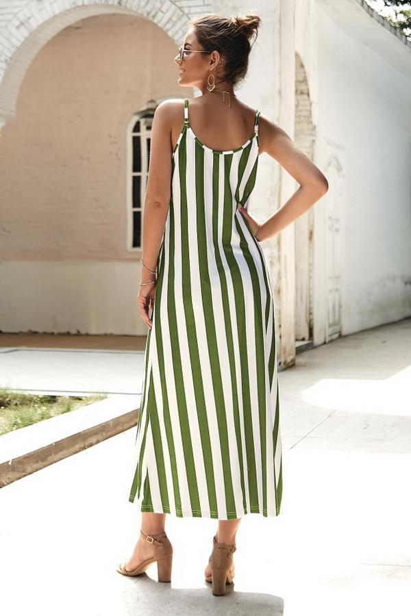 Creamtopmall Leisure Striped Sleeveless Loose Dress