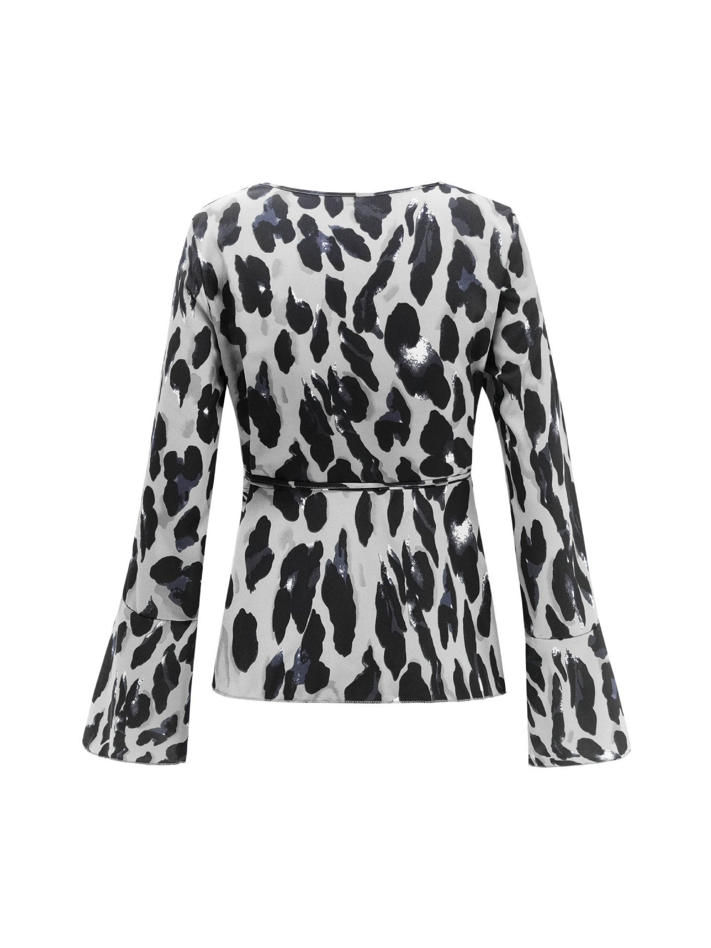 Creamtopmall Leopard Flare Sleeve Top