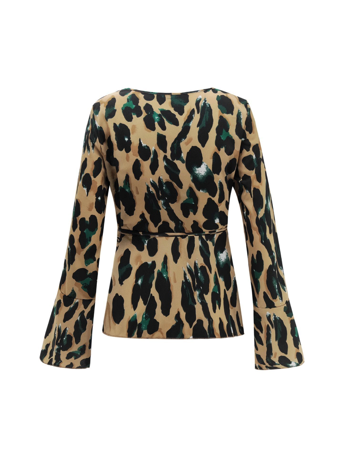 Creamtopmall Leopard Flare Sleeve Top