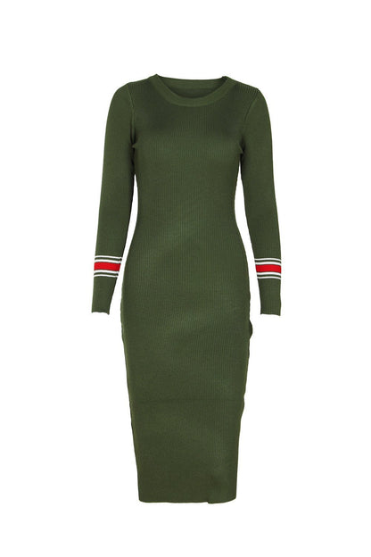 Creamtopmall Long-sleeved Knit Bodycon Dress