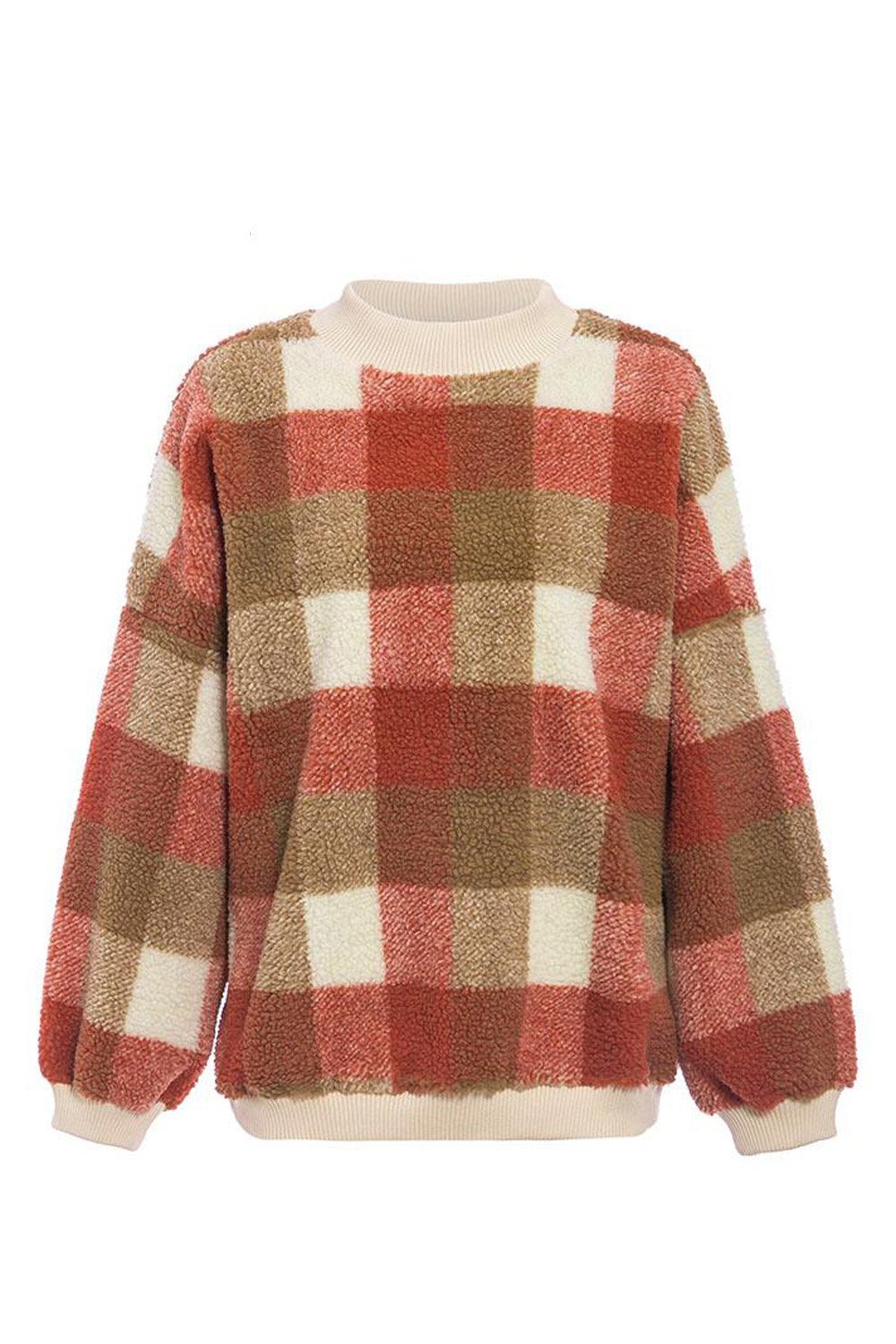 Creamtopmall Loose Lambswool Plaid Pullover