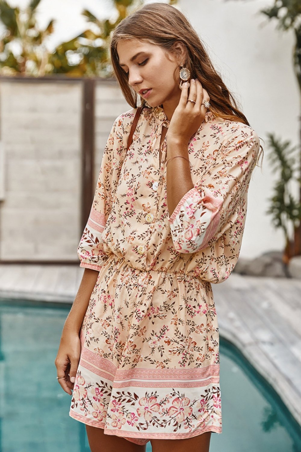 creamtopmall Make It Sweet Floral Romper