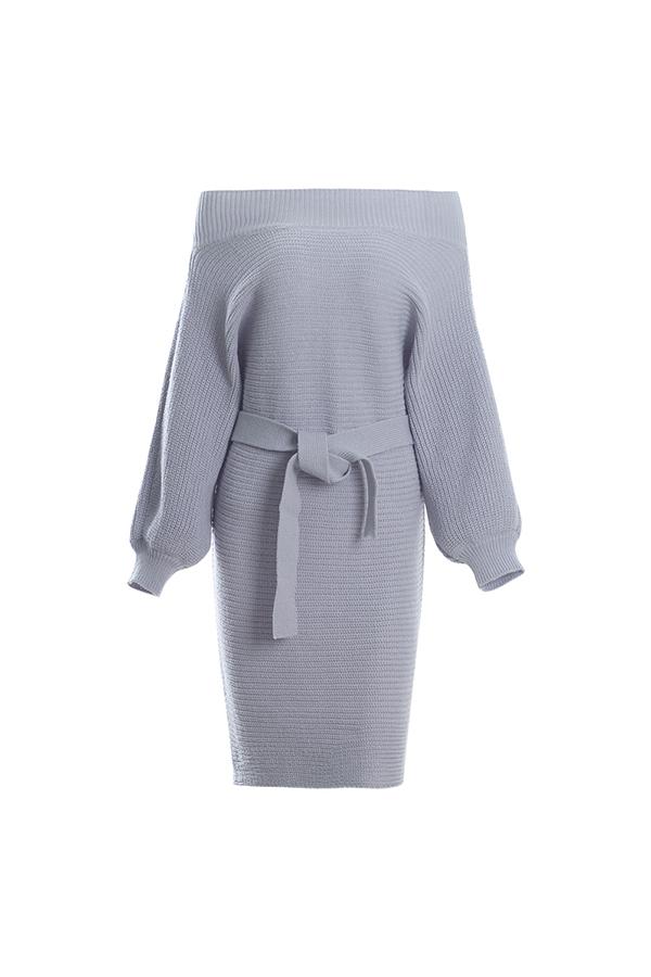 Creamtopmall Off The Shoulder Batwing Sleeve Sweater Dress