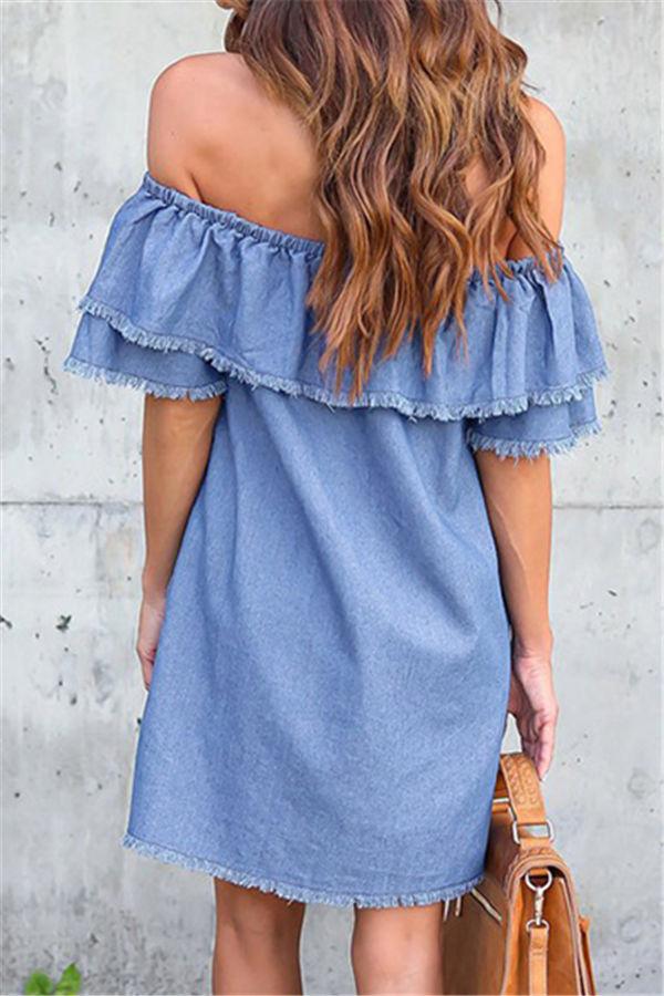 Creamtopmall Sleeveless Denim Mini Bodycon Dress