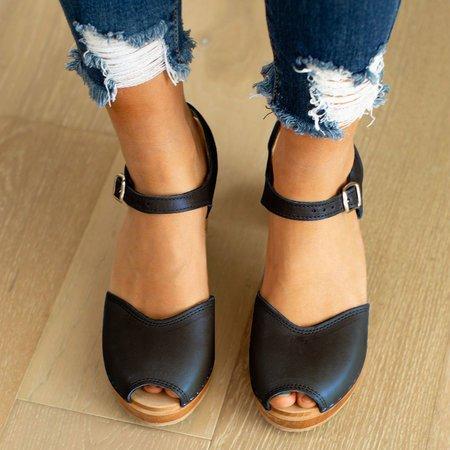 Creamtopmall Orange Peep Toe Casual Sandals